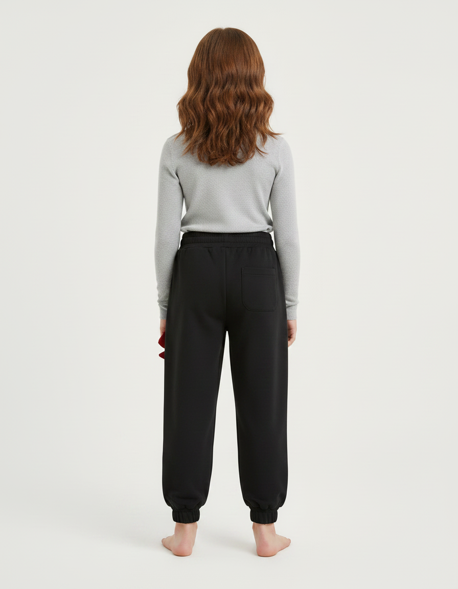 Pantalon Parachute Noir Ample Molletonné Sport Enfant - vue 2