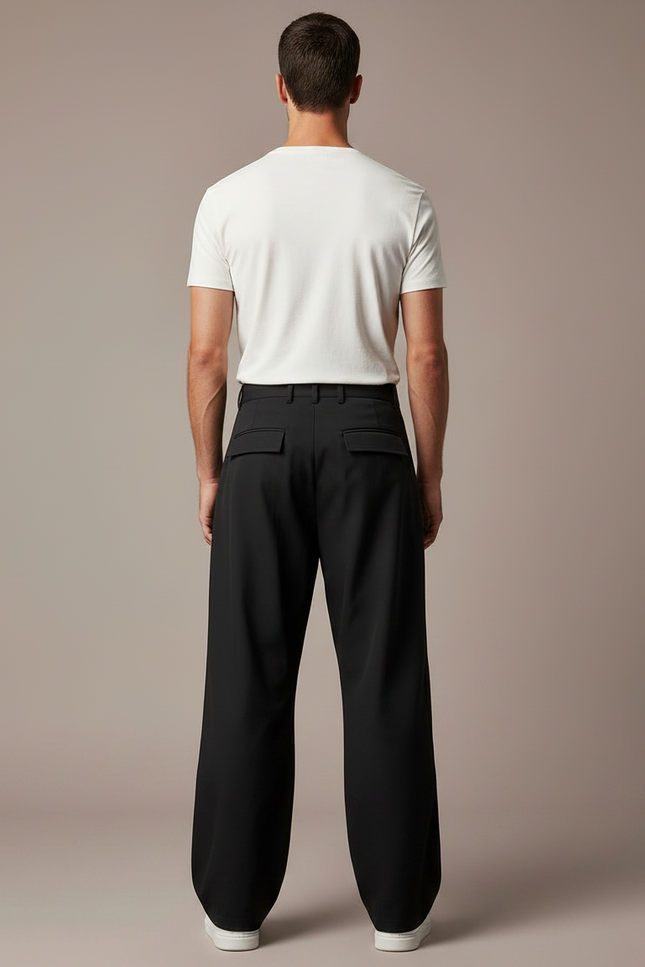 Pantalon Parachute Noir Ample Rivets Urbain Homme - Polyester - vue 2
