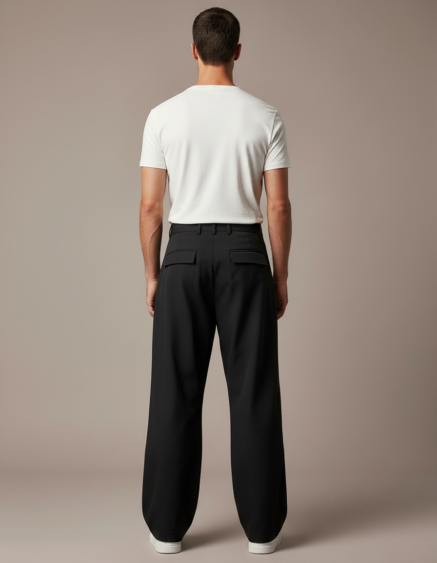 Pantalon Parachute Noir Ample Rivets Urbain Homme - Polyester - vue 2