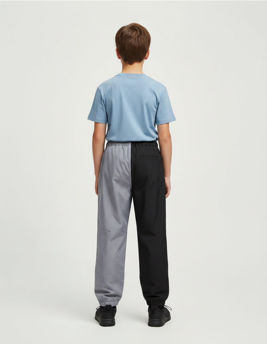 Pantalon Parachute Bicolore Ample Décontracté Enfant - Multicolore Polyester - vue 2