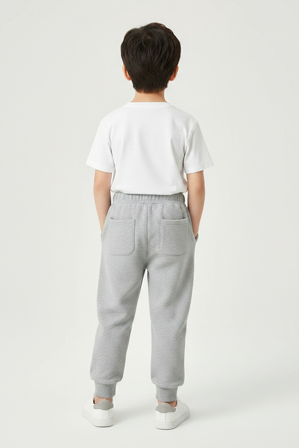 Pantalon Parachute Gris Uni Ample Décontracté Enfant - Molleton - vue 2