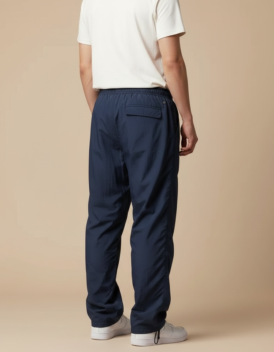 Pantalon Parachute Bleu Marine Ample Décontracté Homme - Polyester - vue 2