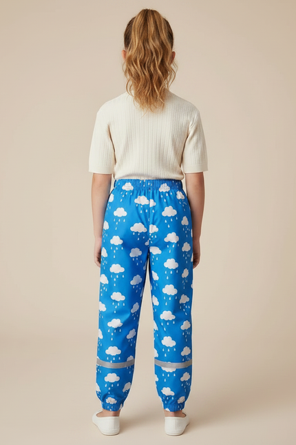 Pantalon Parachute Imprimé Nuages Bleus Étanche Enfant - Polyester - vue 2