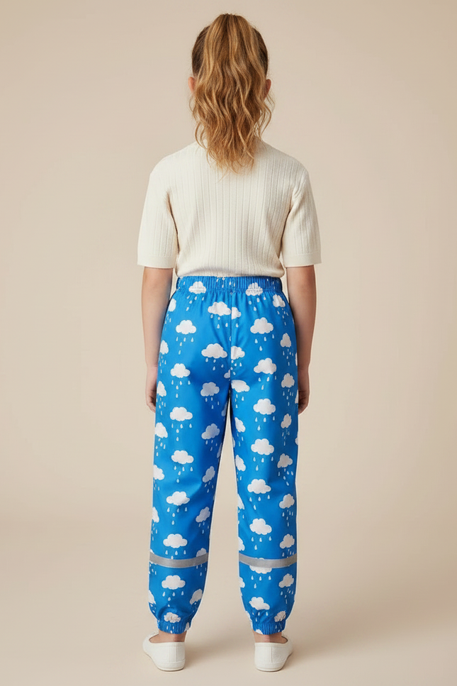 Pantalon Parachute Imprimé Nuages Bleus Étanche Enfant - Polyester - vue 2
