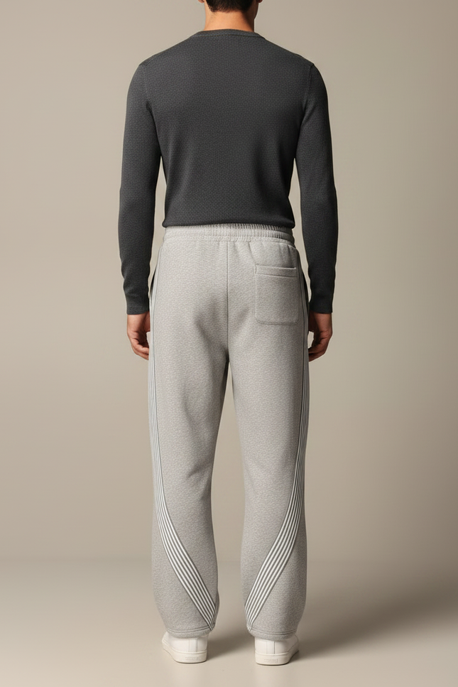 Pantalon Parachute Homme Gris Baggy Streetwear 3 - Molleton - vue 2