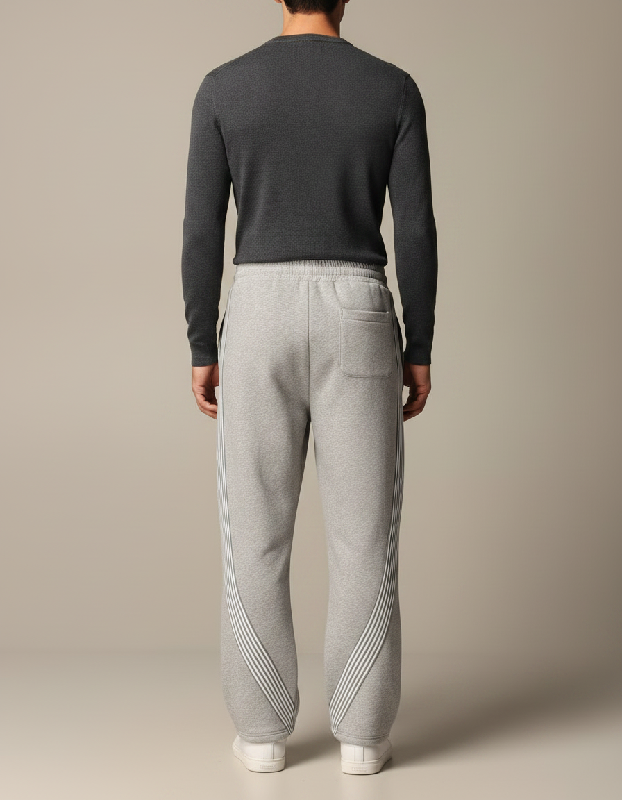 Pantalon Parachute Homme Gris Baggy Streetwear 3 - Molleton - vue 2