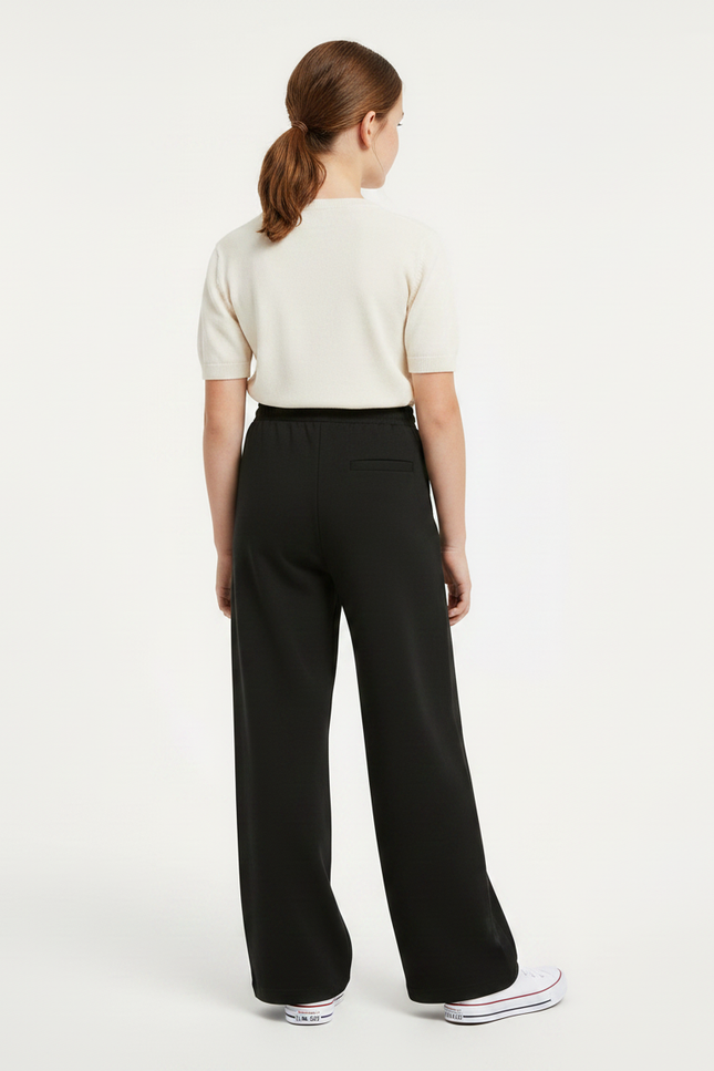 Pantalon Parachute Noir Ample Décontracté Fille Cordon - Molleton - vue 2