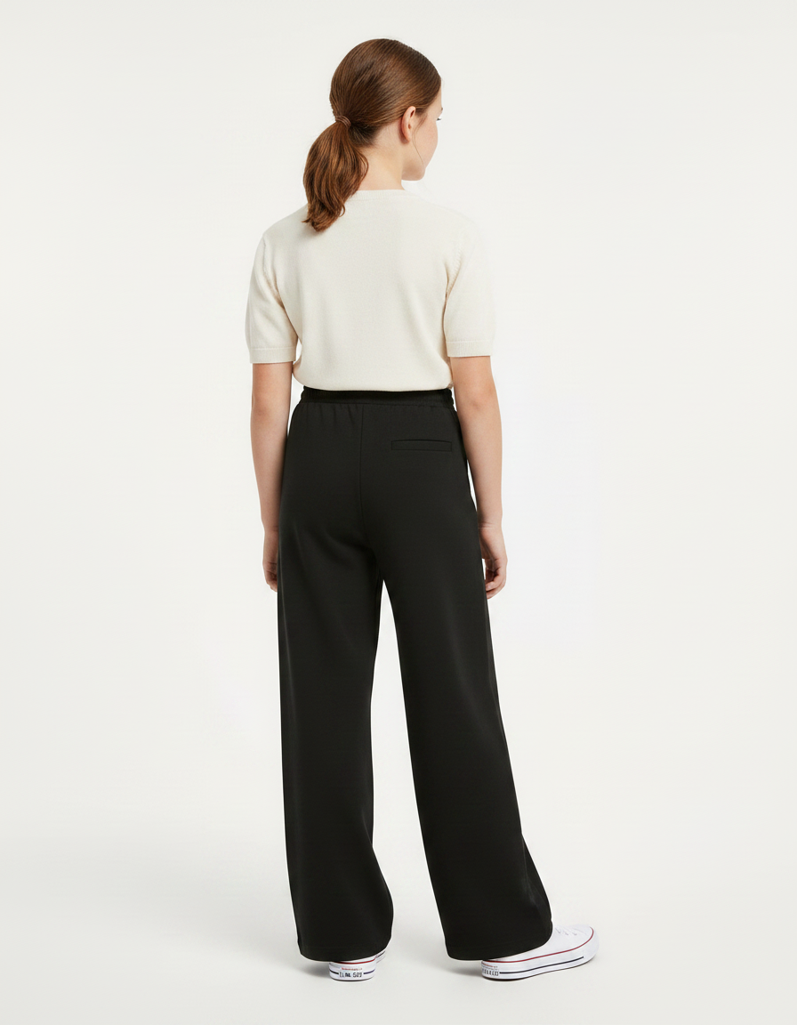 Pantalon Parachute Noir Ample Décontracté Fille Cordon - Molleton - vue 2