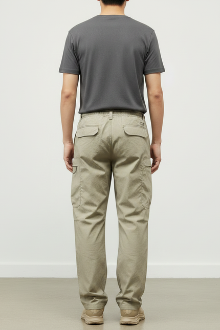 Pantalon Parachute Kaki Ample Décontracté Homme Cordon - Polyester - vue 2