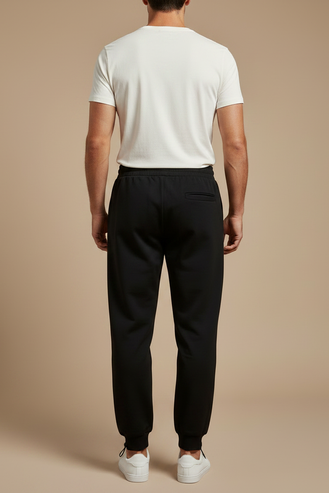 Pantalon Parachute Noir Ample Imprimé Streetwear Homme - Molleton - vue 2