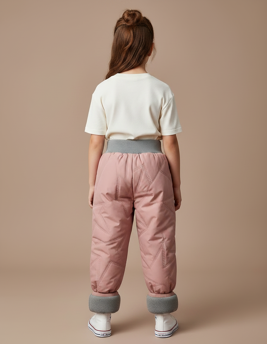 Pantalon Parachute Rose Matelassé Étoiles Enfant Chaud - Polyester - vue 2
