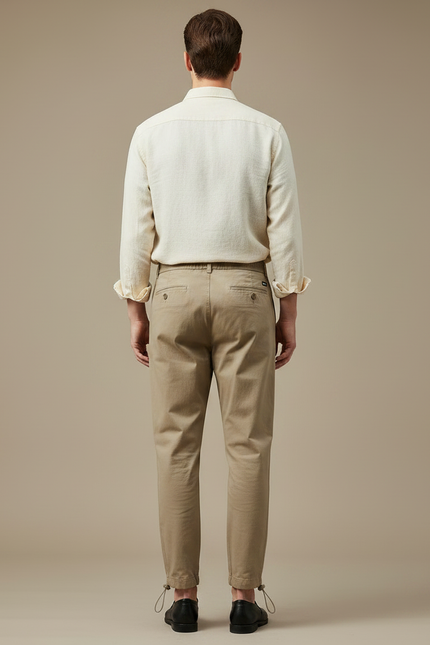 Pantalon Parachute Kaki Coton Décontracté Homme - vue 2