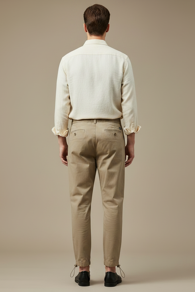 Pantalon Parachute Kaki Coton Décontracté Homme - vue 2