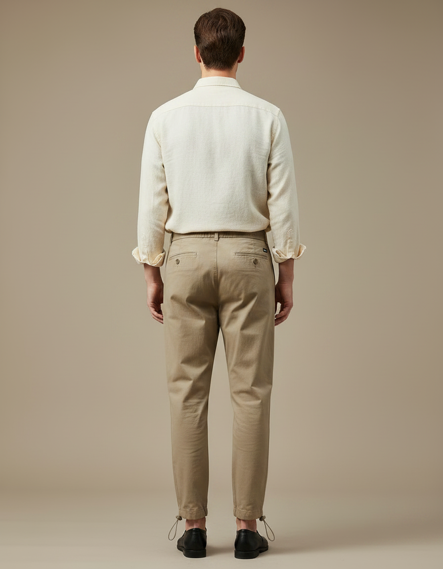 Pantalon Parachute Kaki Coton Décontracté Homme - vue 2