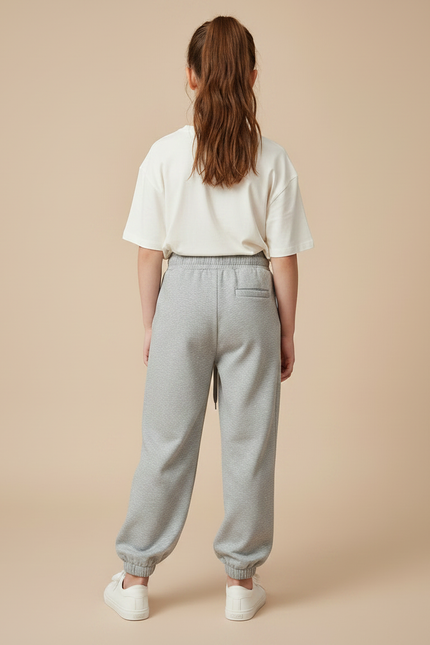 Pantalon Parachute Gris Ample Décontracté Scintillant Fille - Molleton - vue 2