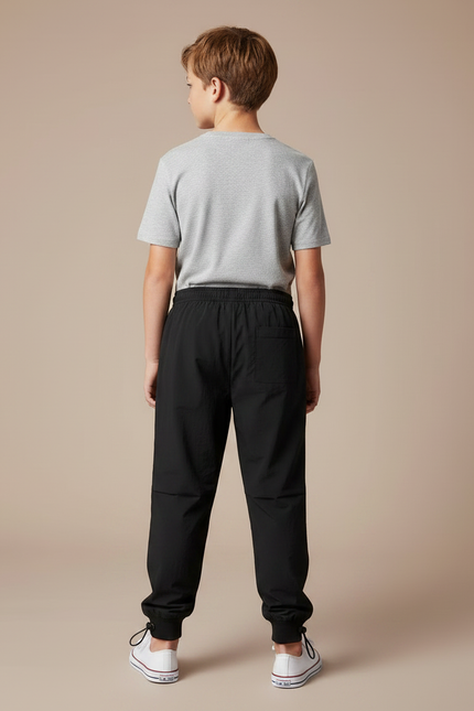 Pantalon Parachute Noir Ample Sport Garçon - Polyester - vue 2