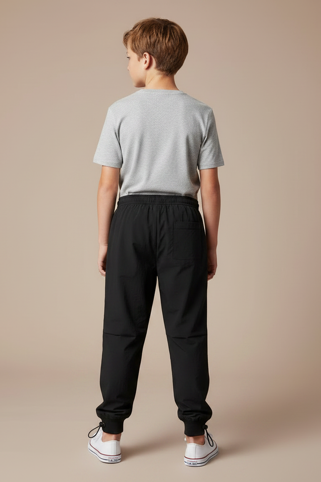 Pantalon Parachute Noir Ample Sport Garçon - Polyester - vue 2