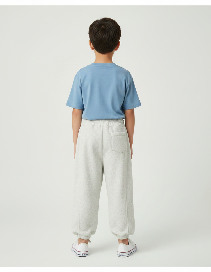 Pantalon Parachute Gris Ample Molletonné Enfant Sport - vue 2