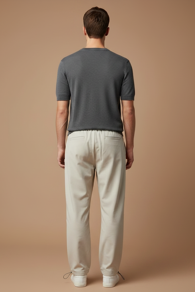 Pantalon Parachute Beige Ample Décontracté Cordon Homme - Polyester - vue 2