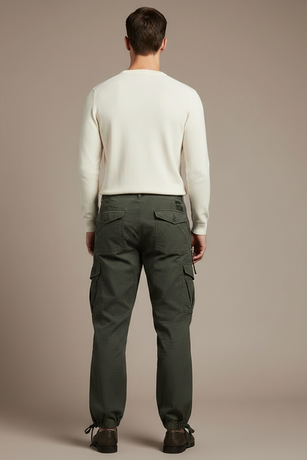 Pantalon Parachute Kaki Cargo Homme Décontracté Coton - vue 2