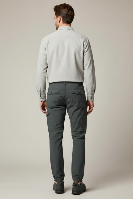 Pantalon Parachute Cargo Gris Homme Léger Respirant - Polyester - vue 2