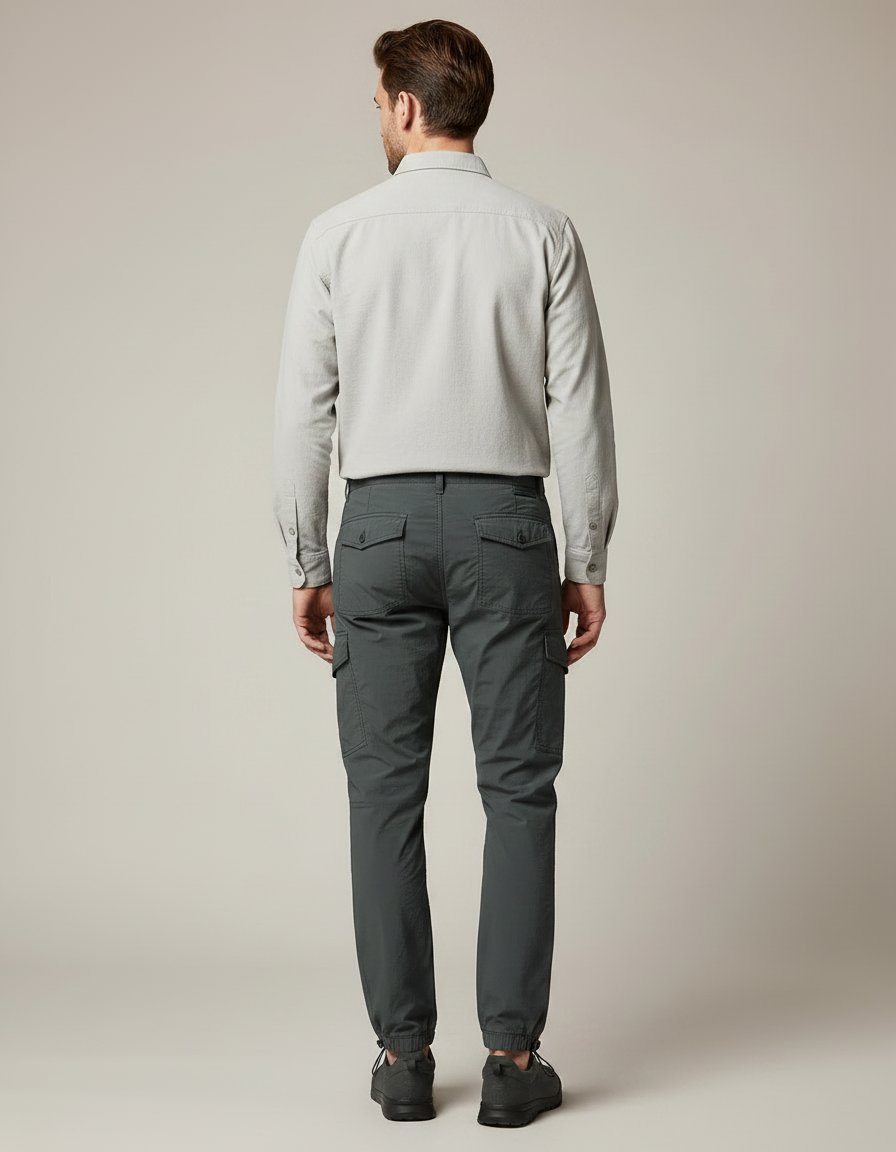Pantalon Parachute Cargo Gris Homme Léger Respirant - Polyester - vue 2