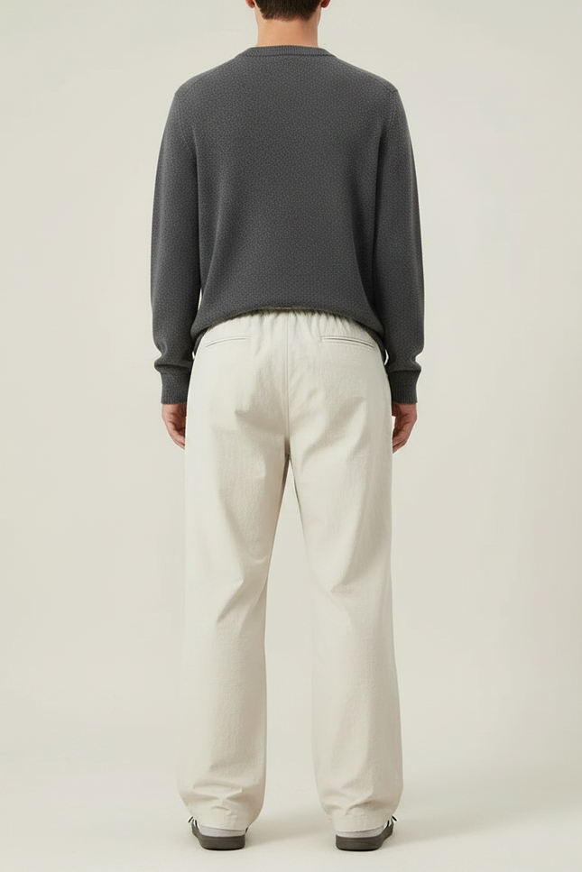 Pantalon Parachute Beige Ample Décontracté Homme - Polyester - vue 2