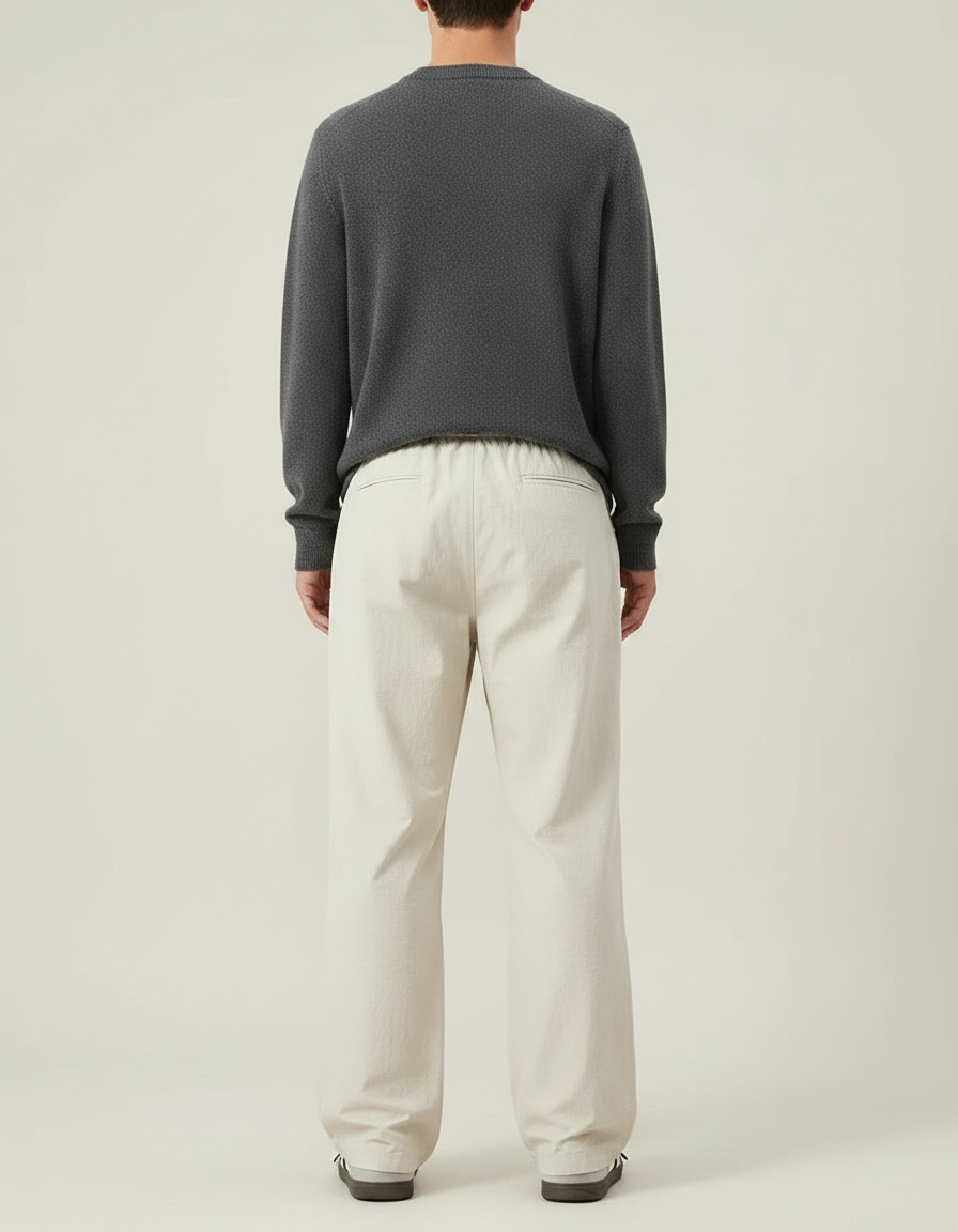 Pantalon Parachute Beige Ample Décontracté Homme - Polyester - vue 2
