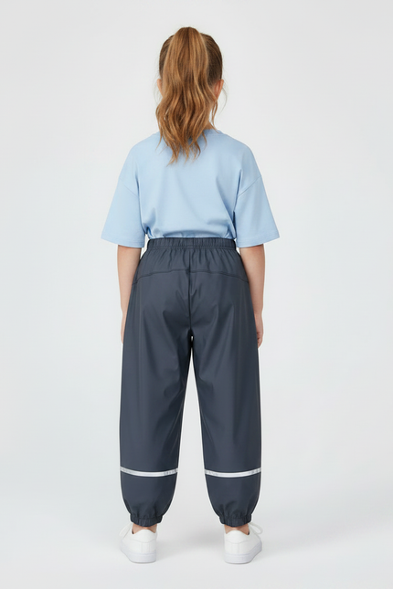 Pantalon Parachute Gris Imperméable Enfant Réfléchissant Élastiqué - Polyester - vue 2