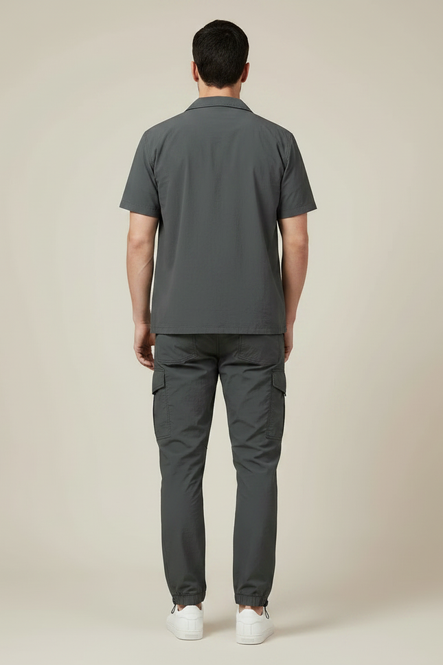 Pantalon Parachute Gris Cargo Léger Respirant Homme - Polyester - vue 2