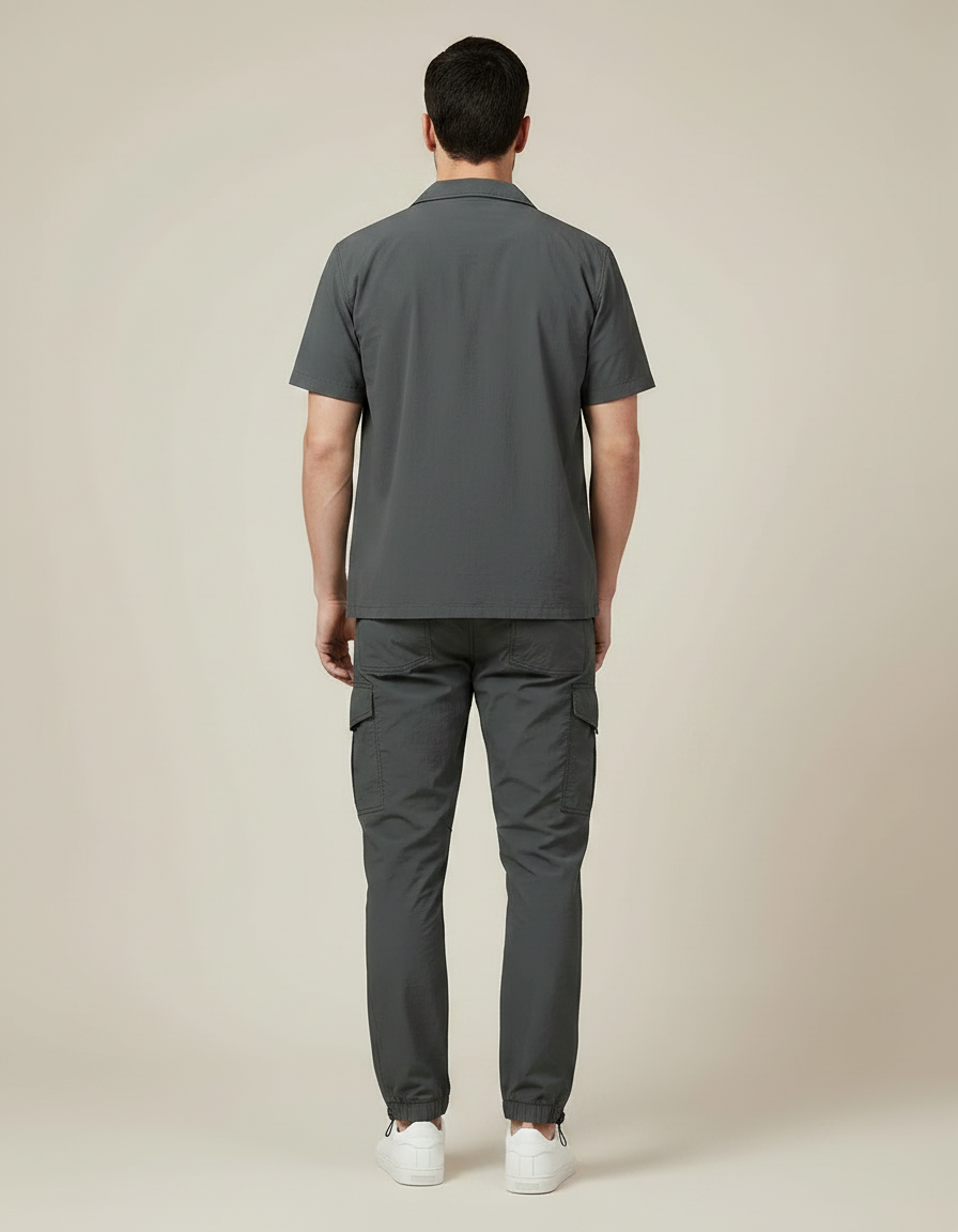 Pantalon Parachute Gris Cargo Léger Respirant Homme - Polyester - vue 2