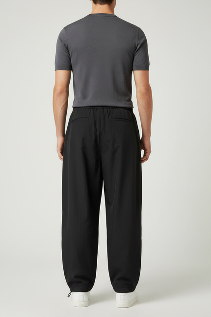 Pantalon Parachute Noir Ample Homme Décontracté Sport - Polyester - vue 2