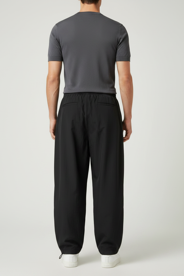 Pantalon Parachute Noir Ample Homme Décontracté Sport - Polyester - vue 2
