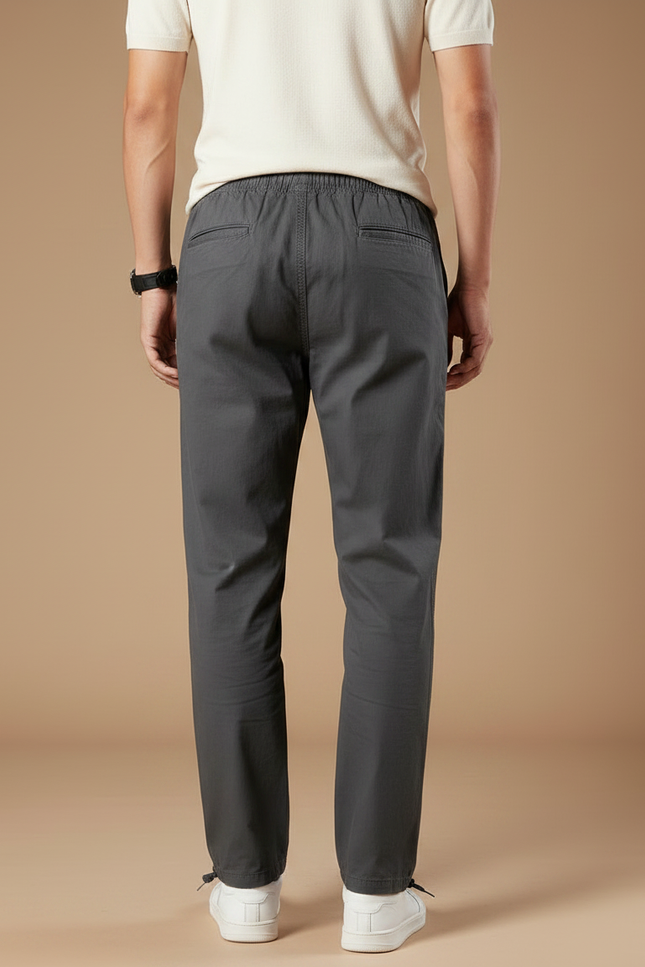 Pantalon Parachute Gris Décontracté Coton Homme - vue 2