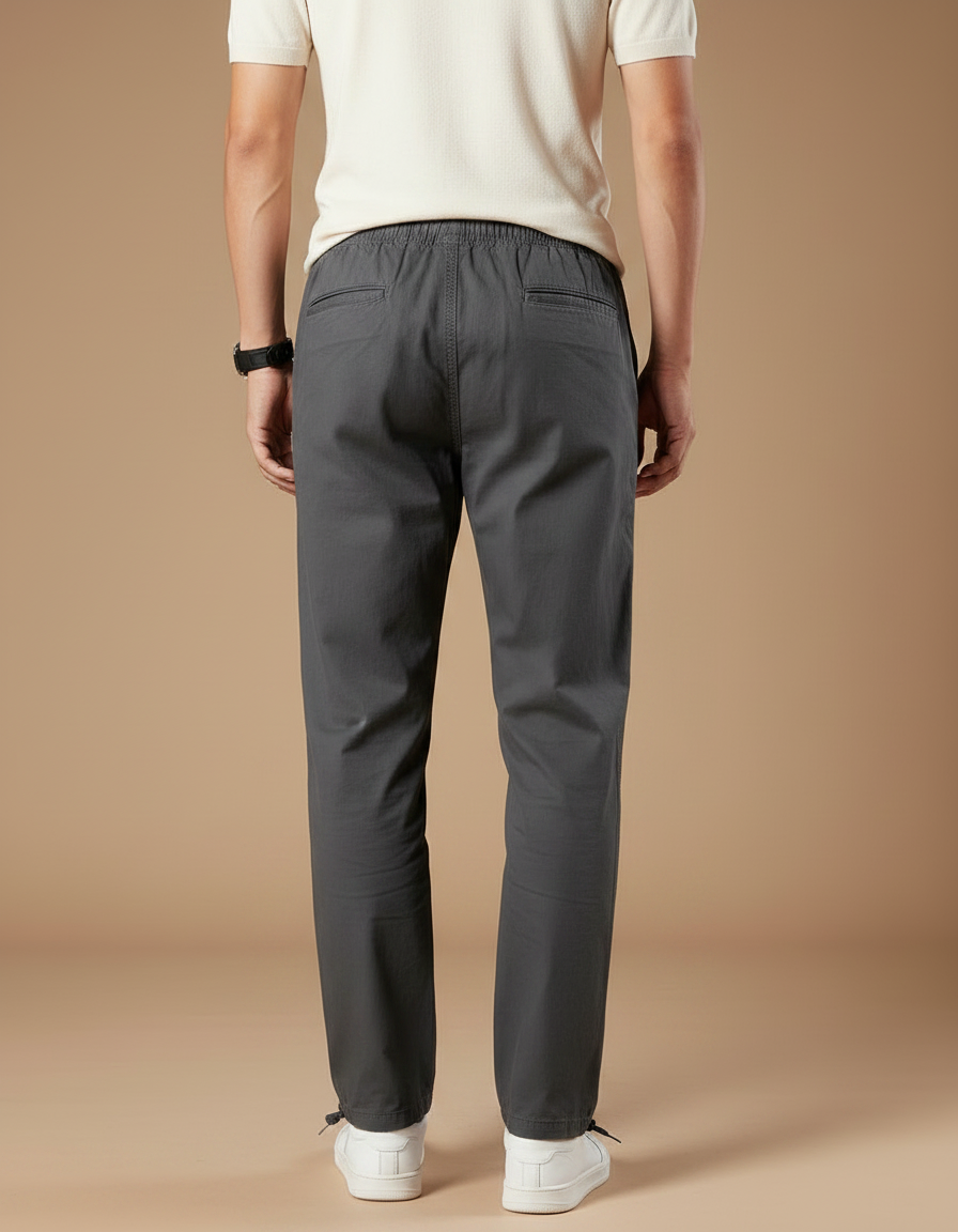Pantalon Parachute Gris Décontracté Coton Homme - vue 2