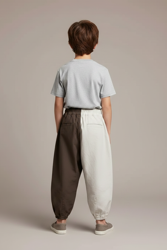Pantalon Parachute Bicolore Ample Garçon Décontracté - Multicolore Toile - vue 2