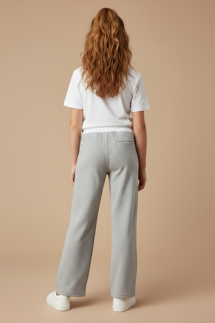 Pantalon Parachute Gris Ample Fille Décontracté - Molleton - vue 2