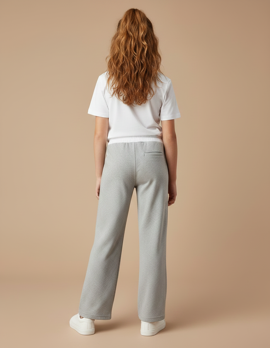 Pantalon Parachute Gris Ample Fille Décontracté - Molleton - vue 2