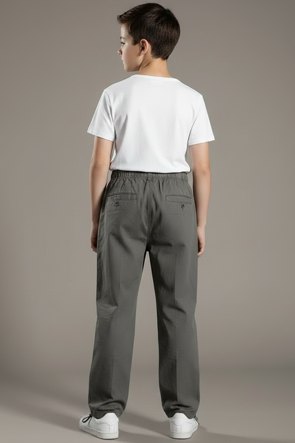 Pantalon Parachute Gris Coton Ample Décontracté Enfant - vue 2