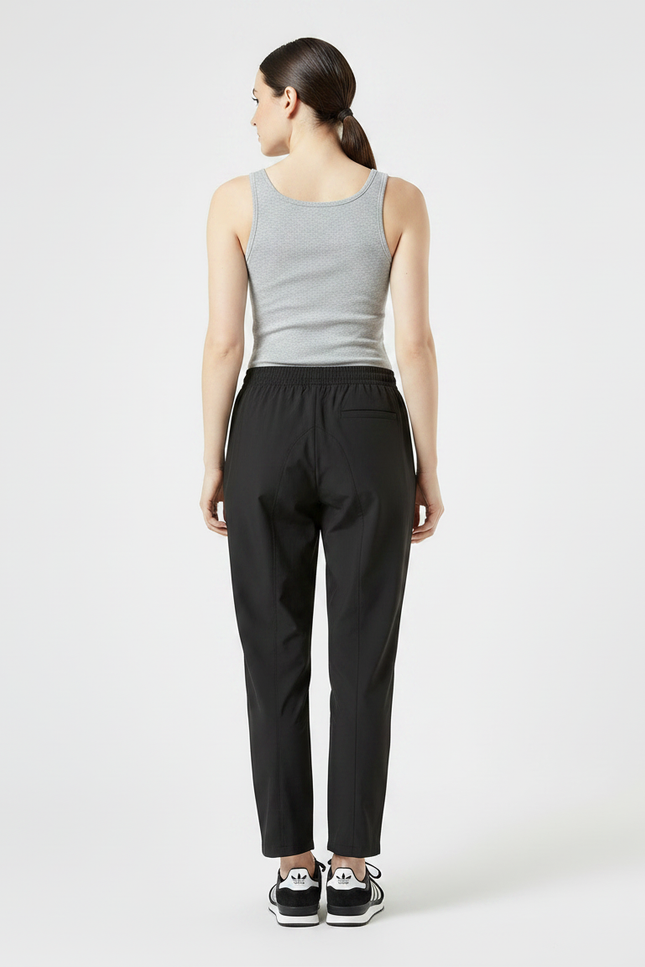 Pantalon Parachute Noir Fluide Nylon Sport Décontracté - Polyester - vue 2