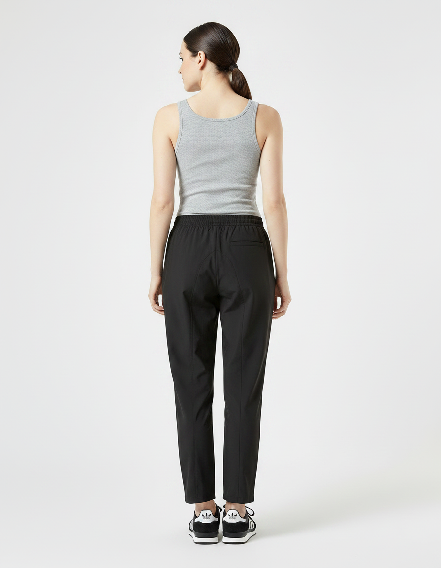 Pantalon Parachute Noir Fluide Nylon Sport Décontracté - Polyester - vue 2