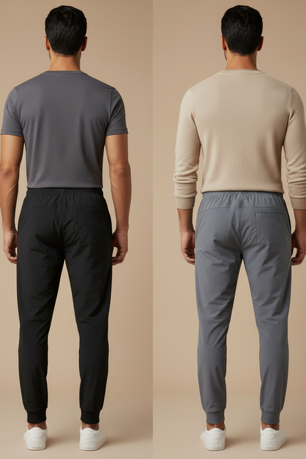 Pantalon Parachute Homme Jogger Nylon Cordon Décontracté - Noir Polyester - vue 2