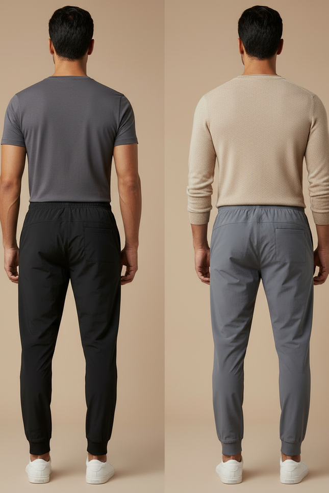Pantalon Parachute Homme Jogger Nylon Cordon Décontracté - Noir Polyester - vue 2