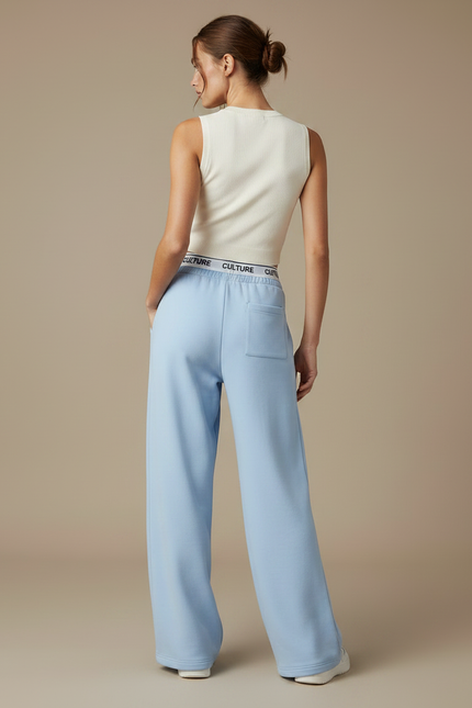Pantalon Parachute Bleu Ciel Ample Confortable CULTURE - Molleton - vue 2