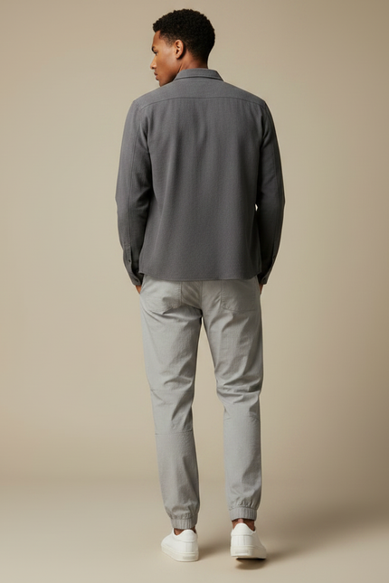Pantalon Parachute Gris Décontracté Léger Cordon Homme - Polyester - vue 2