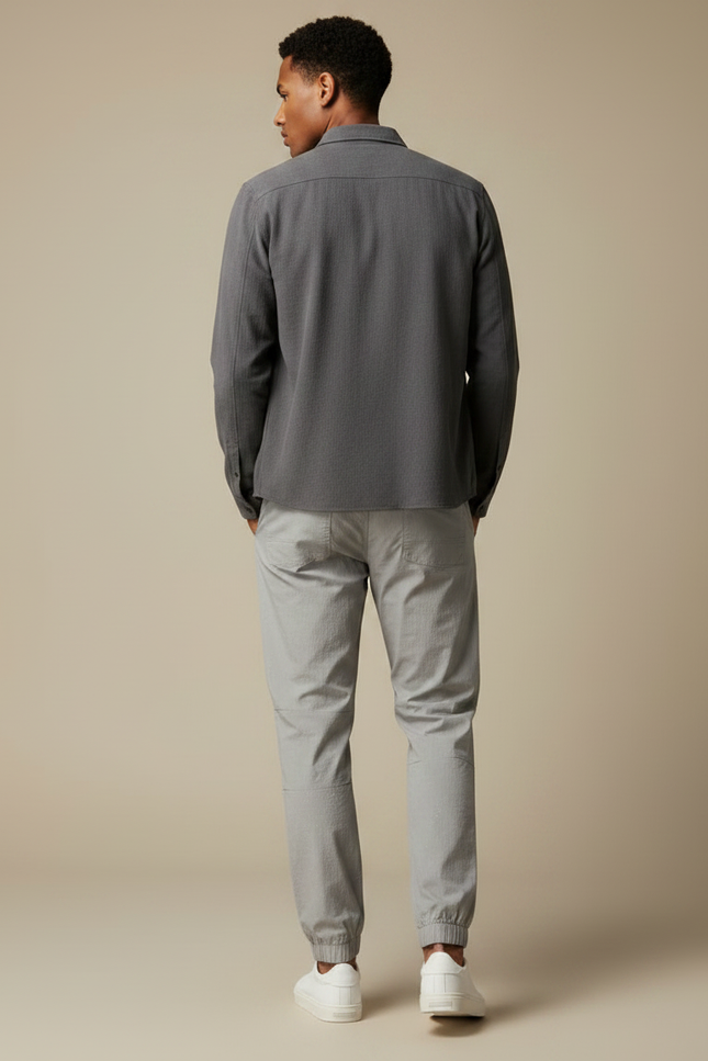 Pantalon Parachute Gris Décontracté Léger Cordon Homme - Polyester - vue 2