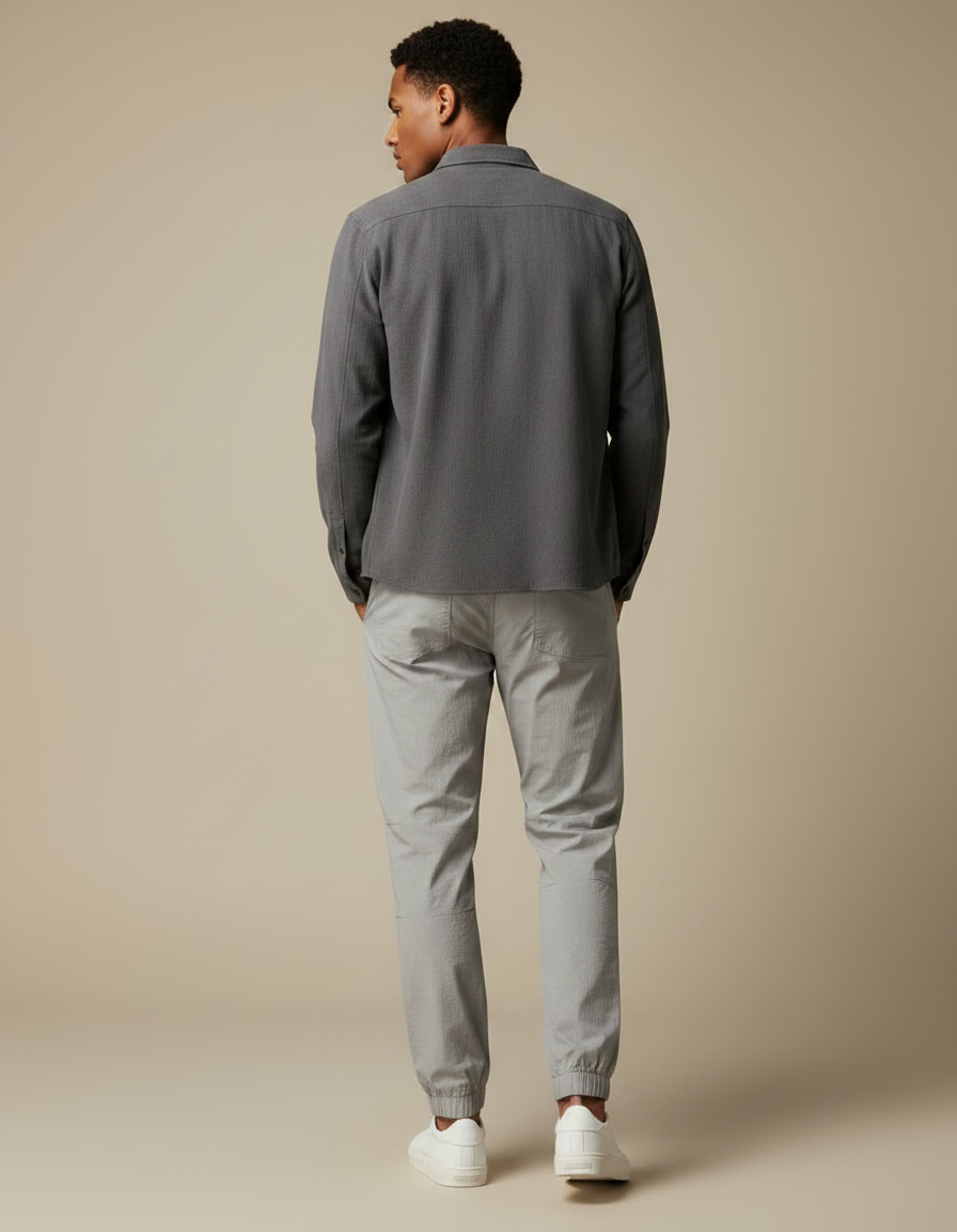 Pantalon Parachute Gris Décontracté Léger Cordon Homme - Polyester - vue 2