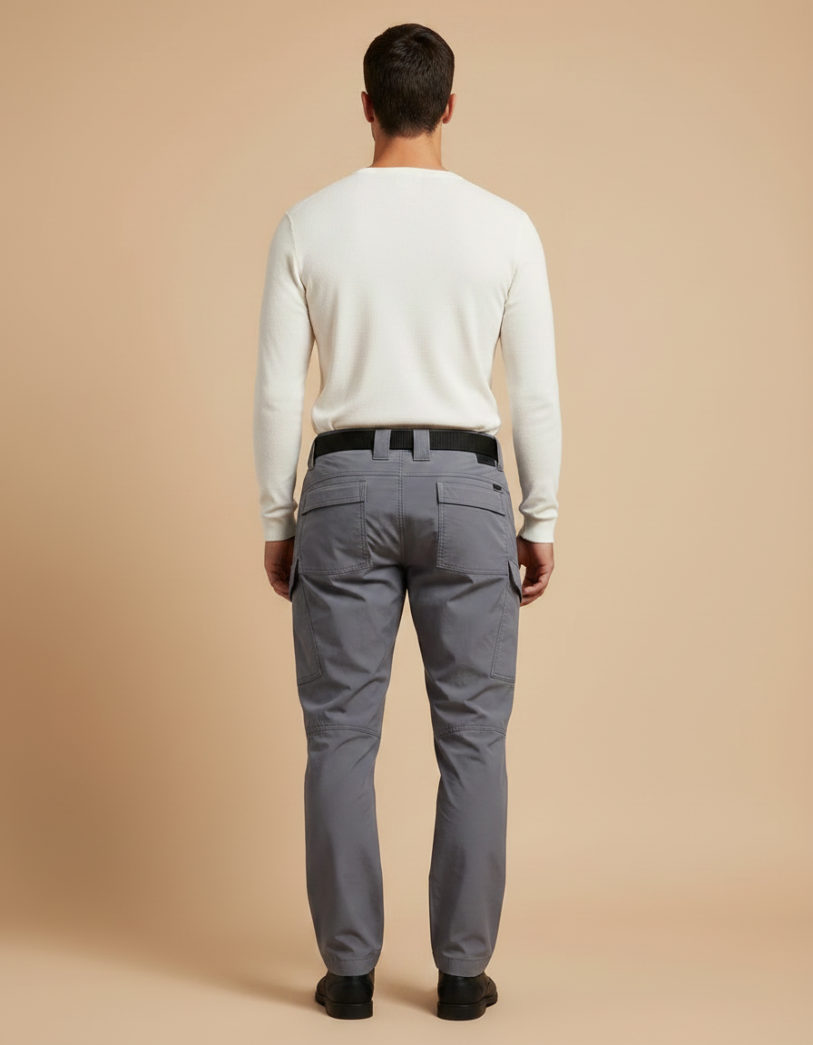 Pantalon Parachute Gris Cargo Tactique Homme Décontracté - Polyester - vue 2