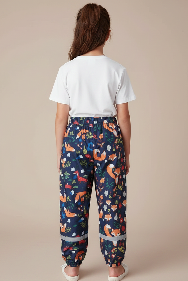 Pantalon Parachute Imprimé Renards Bleu Marine Enfant - Polyester - vue 2