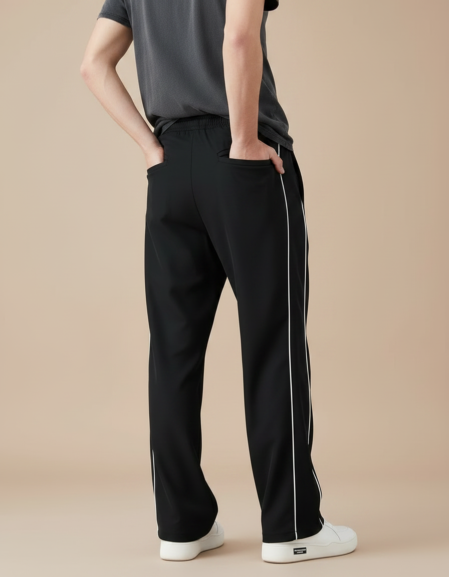Pantalon Parachute Homme Noir Large - Polyester - vue 2